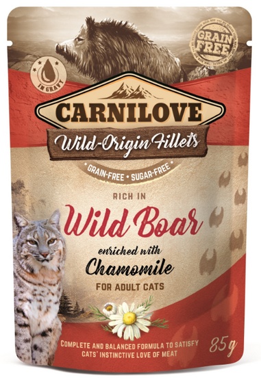 Carnilove Cat Wild Boar & Chamomile - dzik i rumianek saszetka 85g karma dla kota