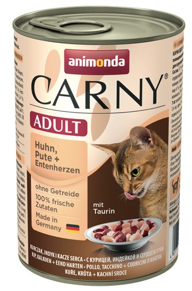Animonda Carny Adult Kurczak, Indyk + Kacze serca puszka 400g karma dla kota - obrazek 2