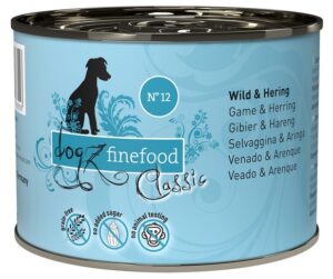 Dogz Finefood Classic N.12 Dziczyzna i śledź puszka 200g karma dla psa