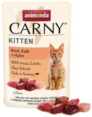 Animonda Carny Kitten Wołowina, Cielęcina + Kurczak saszetka 85g karma dla kota