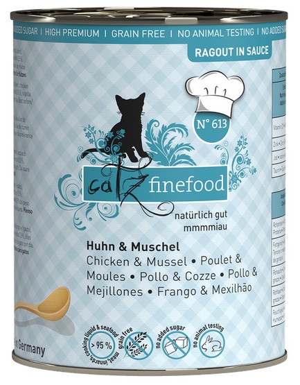 Catz Finefood Ragout N.613 Kurczak i Omułek puszka 380g karma dla kota