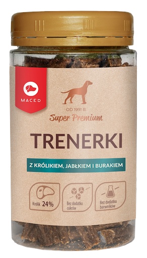 Maced Super Premium Trenerki Królik, jabłko i burak 150g karma dla psa