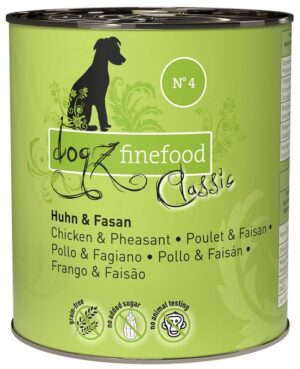 Dogz Finefood Classic N.04 Kurczak i bażant puszka 800g karma dla psa