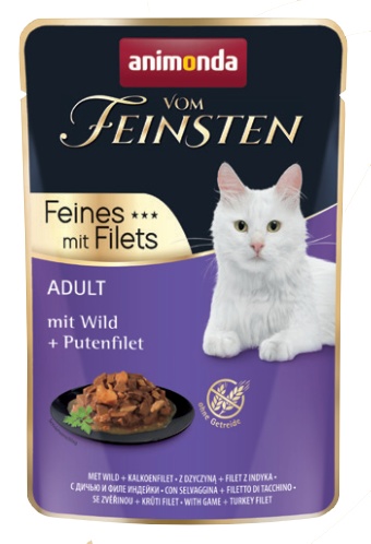 Animonda vom Feinsten Cat Adult Dziczyzna + filet z indyka saszetka 85g karma dla kota