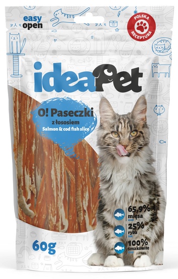 IdeaPet O! Kot Paski z łososiem 60g - obrazek 2