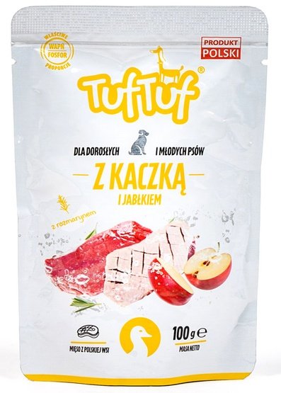 TUF TUF Kaczka z jabłkiem dla psa saszetka 100g karma dla psa