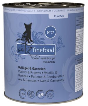 Catz Finefood Classic N.17 Drób i Krewetki puszka 800g karma dla kota