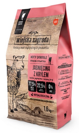 Wiejska Zagroda Kot - Jagnięcina z krylem 1,6kg karma dla kota
