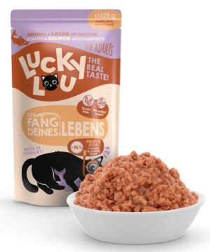 Lucky Lou Lifestage Adult Drób i łosoś saszetka 125g karma dla kota