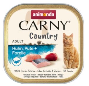 Animonda Carny Country Adult Kurczak, Indyk i Pstrąg tacka 100g karma dla kota