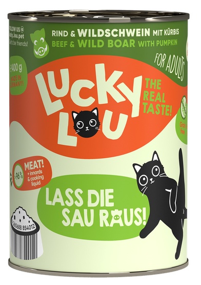 Lucky Lou Lifestage Adult Wołowina i dzik puszka 400g karma dla kota