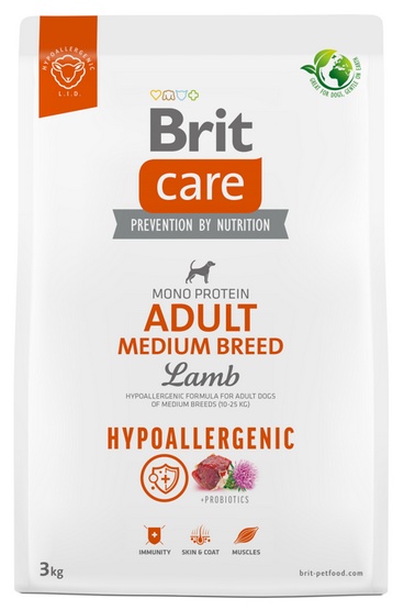 Brit Care Hypoallergenic Adult Medium Lamb 3kg karma dla psa - obrazek 2