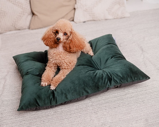 MIMIKO Pets Legowisko Poducha Velvet 70x50cm butelkowa zieleń - obrazek 2