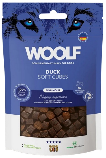 Woolf Soft Cubes Monoprotein Duck 100g karma dla psa - obrazek 2