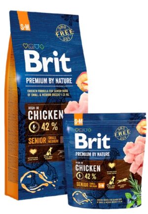 Brit Premium By Nature Senior S+M Small + Medium 1kg karma dla psa