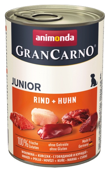 Animonda GranCarno Original Junior Rind Huhn Wołowina + Kurczak puszka 400g karma dla psa