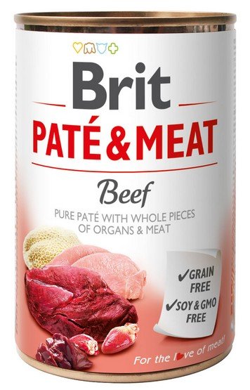 Brit Pate & Meat Dog Beef puszka 800g karma dla psa - obrazek 2