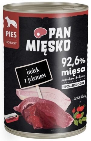 Pan Mięsko Karma mokra dla psa Indyk z jeleniem puszka 400g karma dla psa