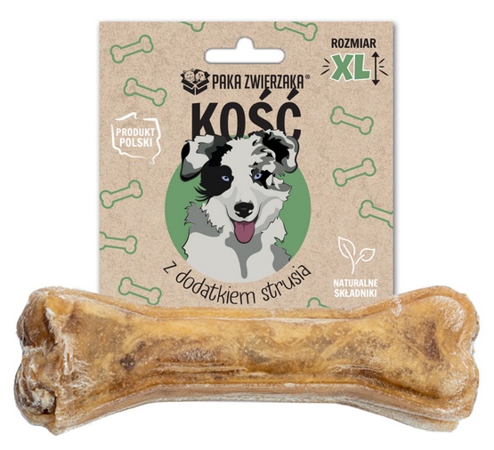 Paka Zwierzaka Kość z dodatkiem strusia XL 17cm karma dla psa