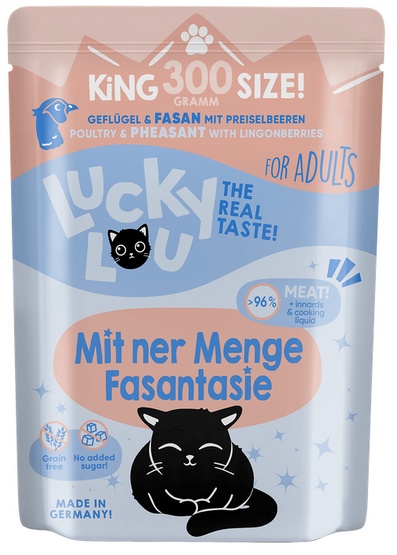 Lucky Lou Lifestage Adult Drób i bażant saszetka 300g karma dla kota - obrazek 2