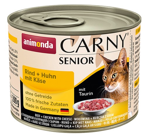 Animonda Carny Senior Wołowina, Kurczak + Ser puszka 200g karma dla kota - obrazek 2