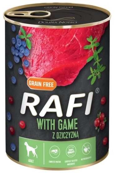 Rafi Pies Dziczyzna puszka 400g karma dla psa