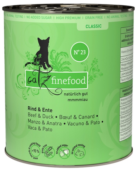 Catz Finefood Classic N.23 Wołowina i Kaczka puszka 800g karma dla kota