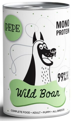 Paka Zwierzaka PEPE Wild Boar (dzik) puszka 400g karma dla psa