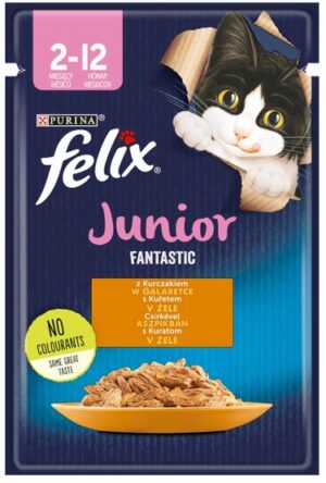 Felix Fantastic Junior Kurczak w galaretce saszetka 85g karma dla kota