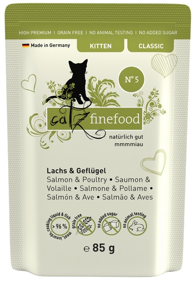 Catz Finefood Classic Kitten N.05 Łosoś i drób saszetka 85g karma dla kota