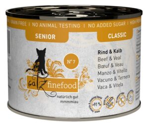 Catz Finefood Classic Senior N.07 Wołowina i cielęcina puszka 200g karma dla kota