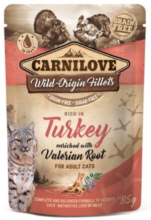 Carnilove Cat Turkey & Valerian Root - indyk i waleriana saszetka 85g karma dla kota