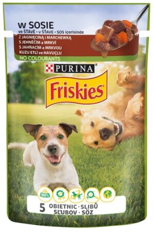 Friskies Dog Adult Jagnięcina i marchewka w sosie saszetka 85g karma dla psa