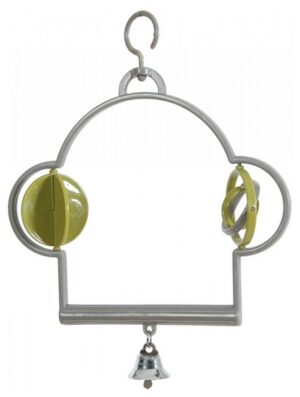 Zolux Huśtawka plastikowa z zabawkami i dzwoneczkiem dla ptaków