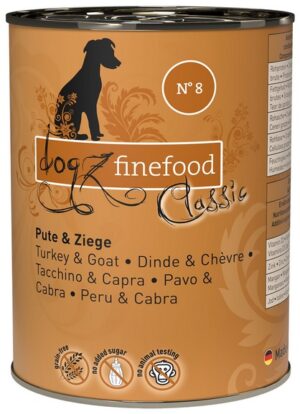Dogz Finefood Classic N.08 Indyk i koza puszka 400g karma dla psa