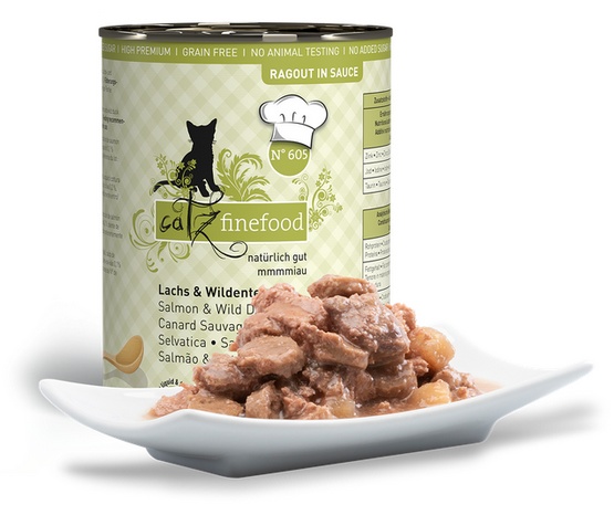 Catz Finefood Ragout N.605 Łosoś i Dzika Kaczka puszka 380g karma dla kota - obrazek 2