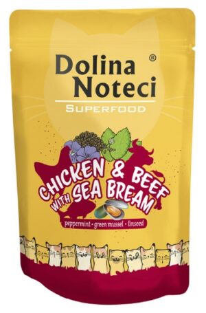 Dolina Noteci Superfood Kot Kurczak, wołowina i dorada saszetka 85g karma dla kota