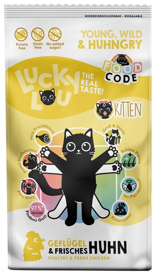 Lucky Lou Food Code Lifestage Kitten Geflugel & Huhn 340g karma dla kota