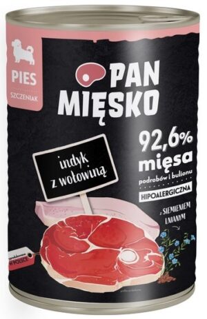 Pan Mięsko Karma mokra dla szczeniąt Indyk z wołowiną puszka 400g karma dla psa