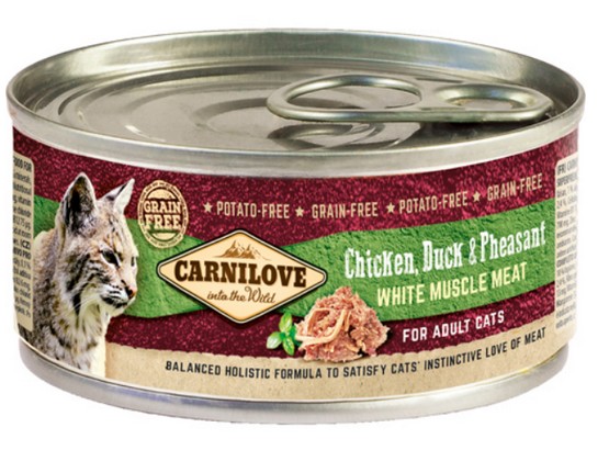 Carnilove Cat Chicken, Duck & Pheasant - kurczak, kaczka i bażant puszka 100g karma dla kota