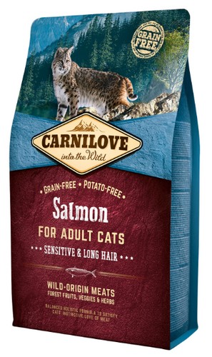 Carnilove Cat Salmon Sensitive & Long Hair - łosoś 2kg karma dla kota