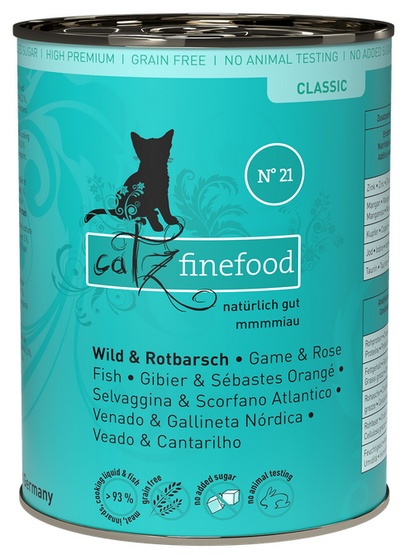 Catz Finefood Classic N.21 Dziczyzna i Karmazyn puszka 400g karma dla kota