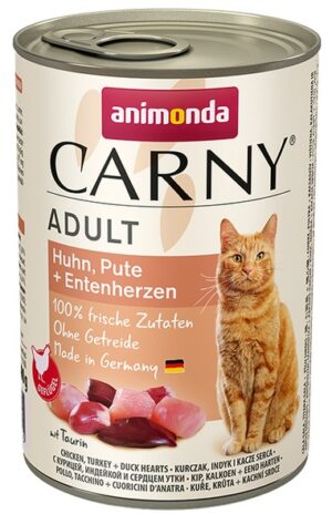 Animonda Carny Adult Kurczak, Indyk + Kacze serca puszka 400g karma dla kota