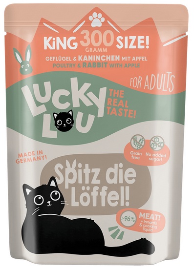 Lucky Lou Lifestage Adult Drób i królik saszetka 300g karma dla kota - obrazek 2