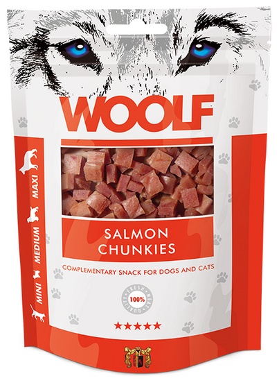 Woolf Soft Salmon Chunkies 100g karma dla psa - obrazek 2