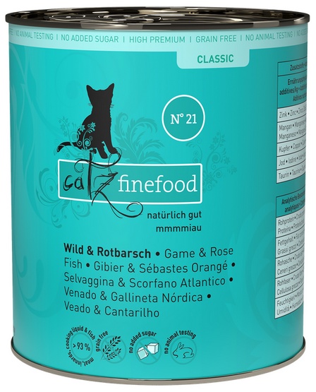 Catz Finefood Classic N.21 Dziczyzna i Karmazyn puszka 800g karma dla kota
