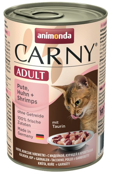 Animonda Carny Adult Indyk, Kurczak + Krewetki puszka 400g karma dla kota - obrazek 2