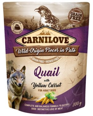 Carnilove Dog Quail & Yellow Carrot - przepiórka i żółta marchew saszetka 300g karma dla psa