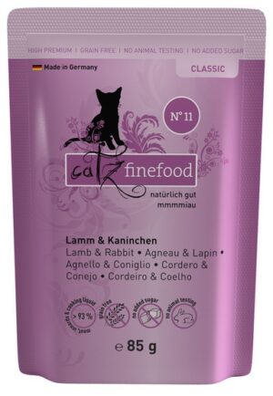 Catz Finefood Classic N.11 Jagnięcina i Królik saszetka 85g karma dla kota