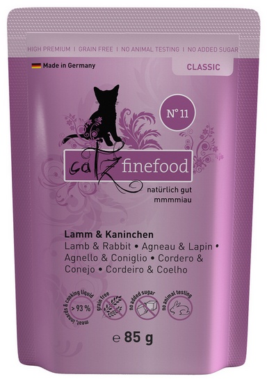 Catz Finefood Classic N.11 Jagnięcina i Królik saszetka 85g karma dla kota